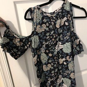 Loft - Floral Cold-Shoulder - Size S